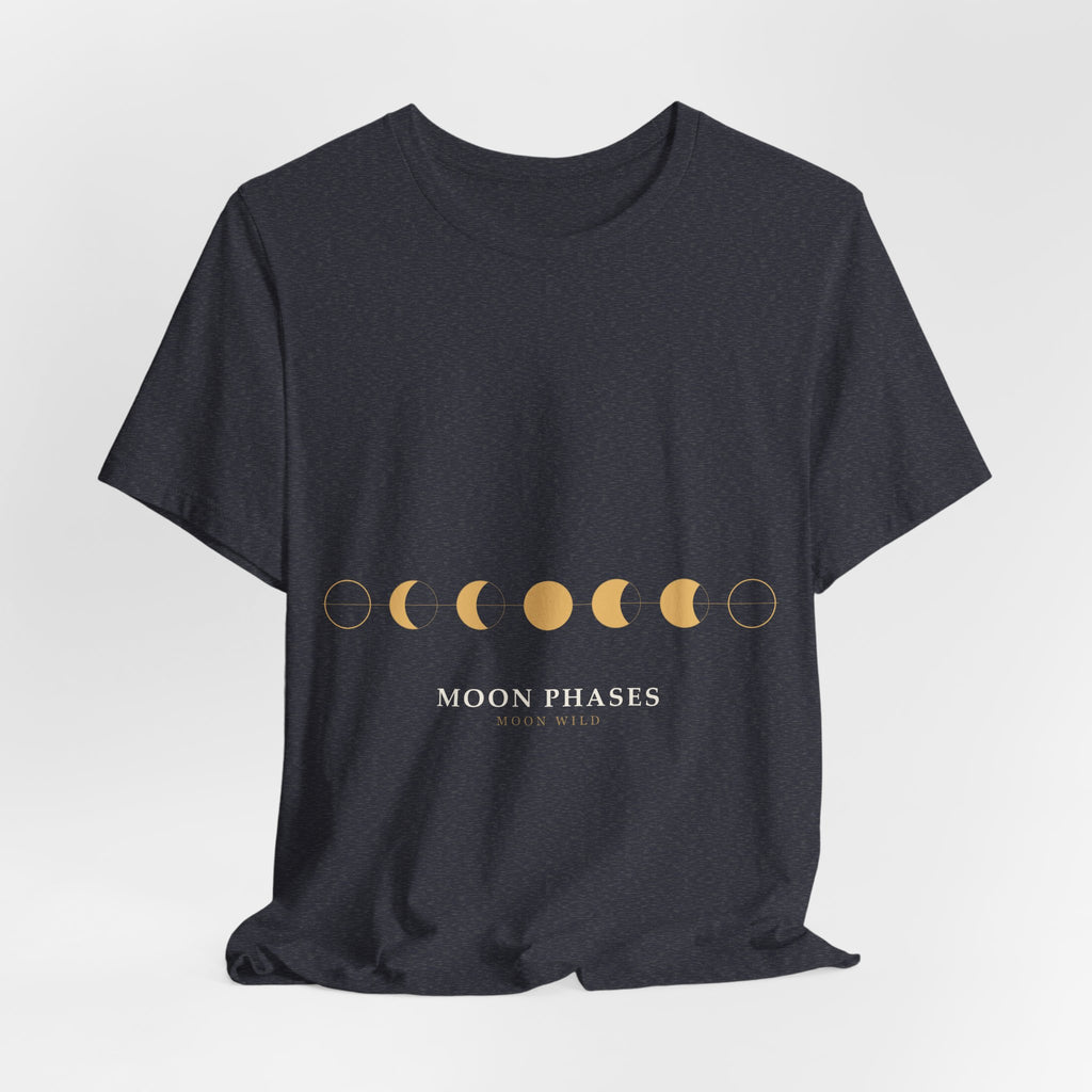 Moon Phases Tee - Minimal Lunar Cycle Graphic