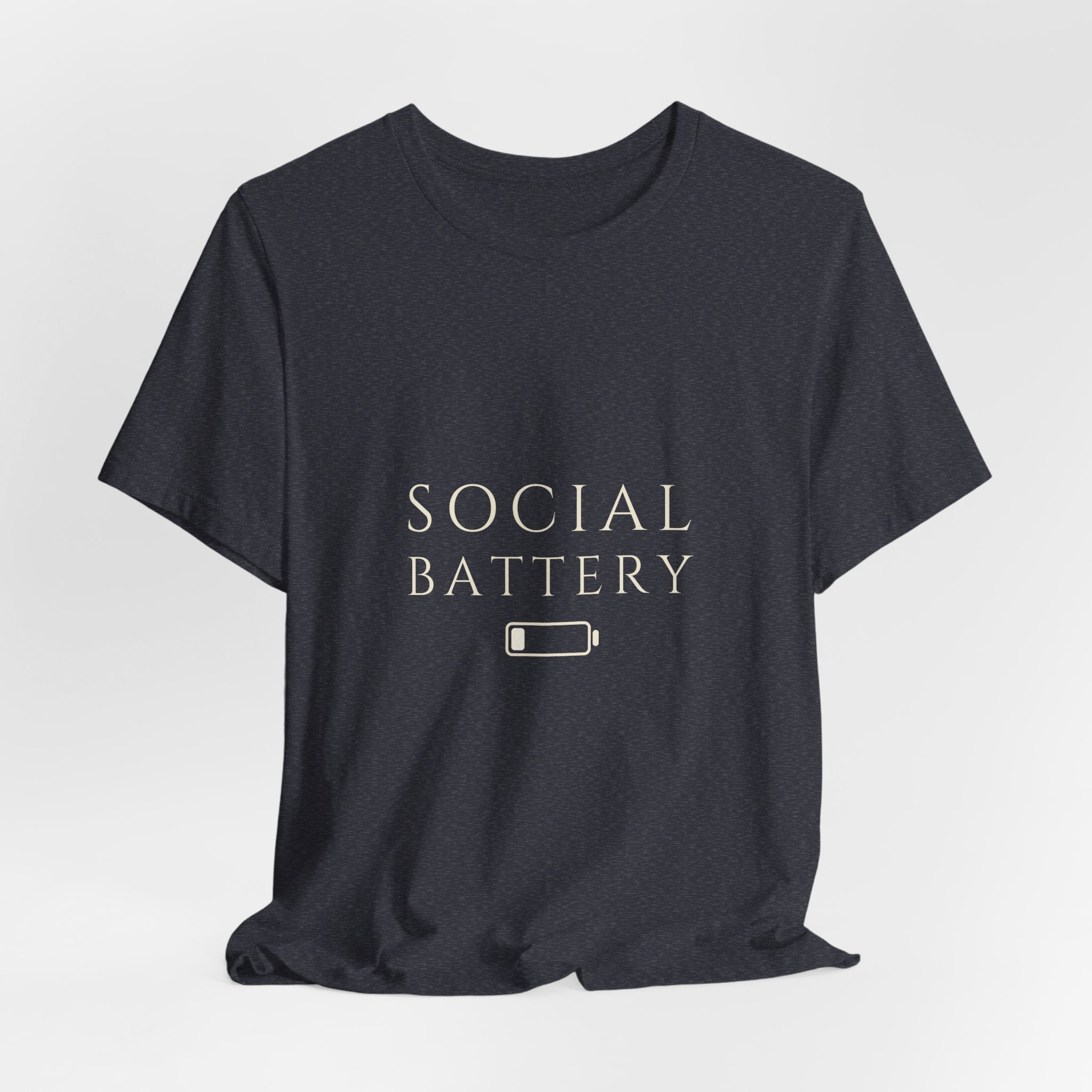 Social Battery Tee - Low Charge Serif | Moon Wild