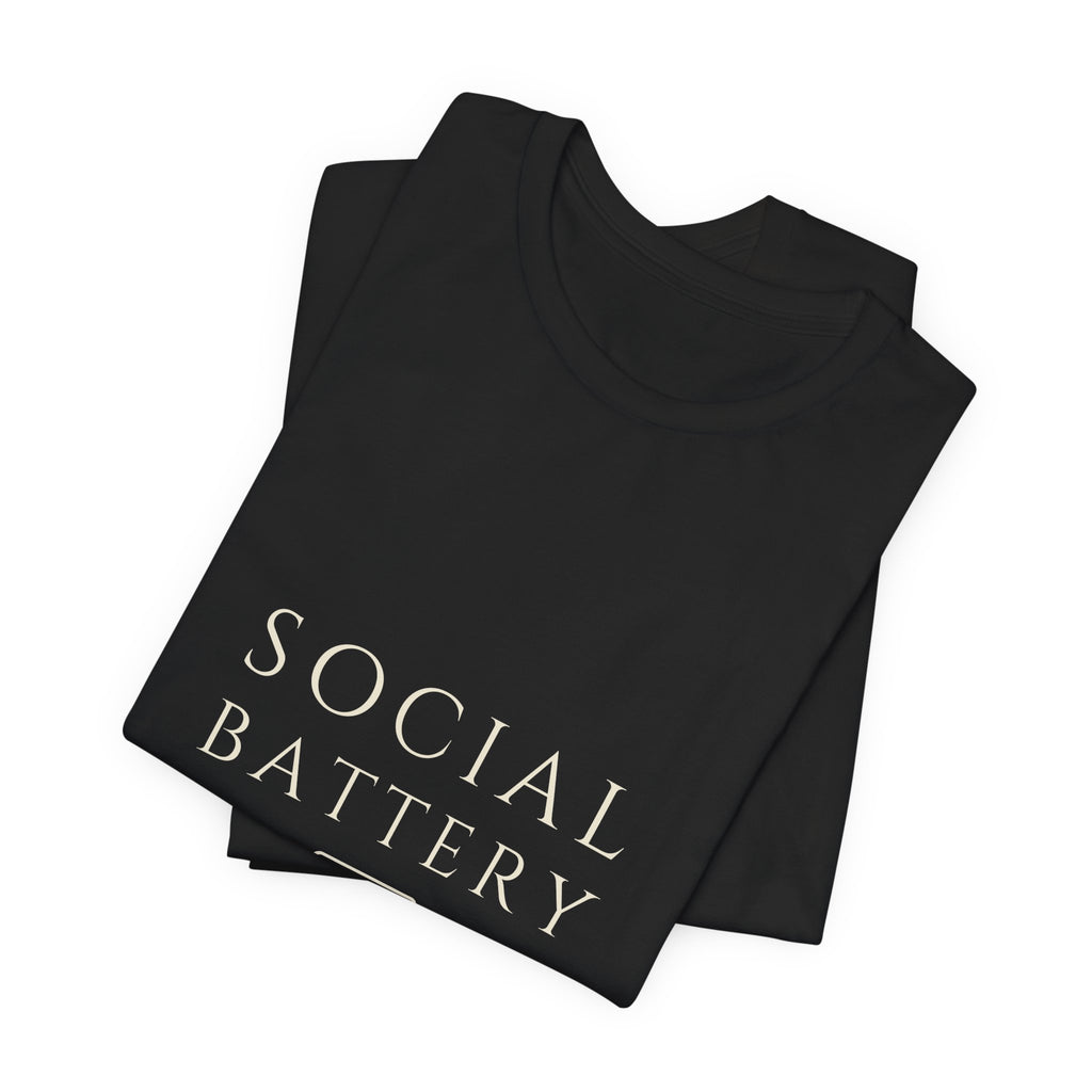 Social Battery Tee - Low Charge Serif | Moon Wild