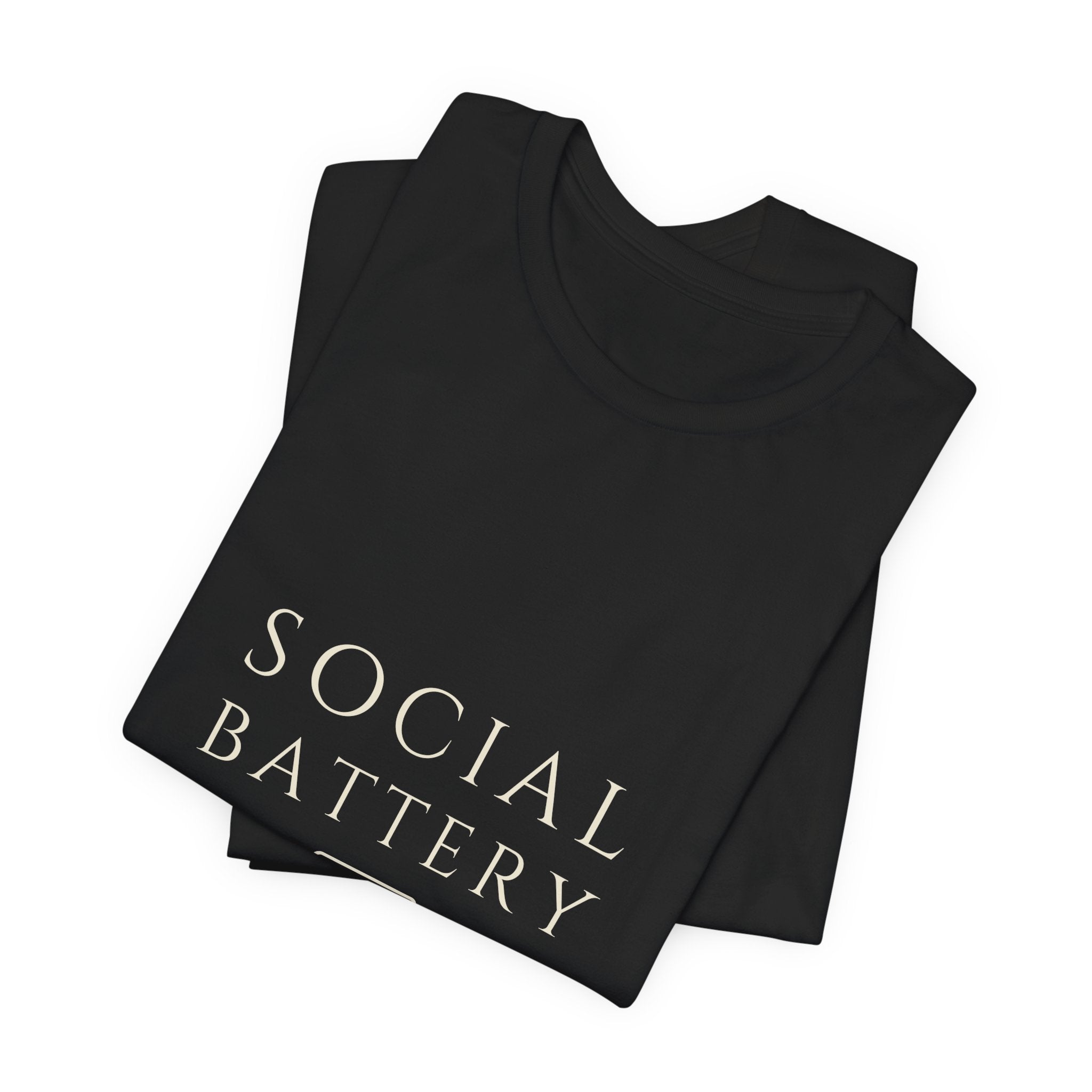 Social Battery Tee - Low Charge Serif | Moon Wild