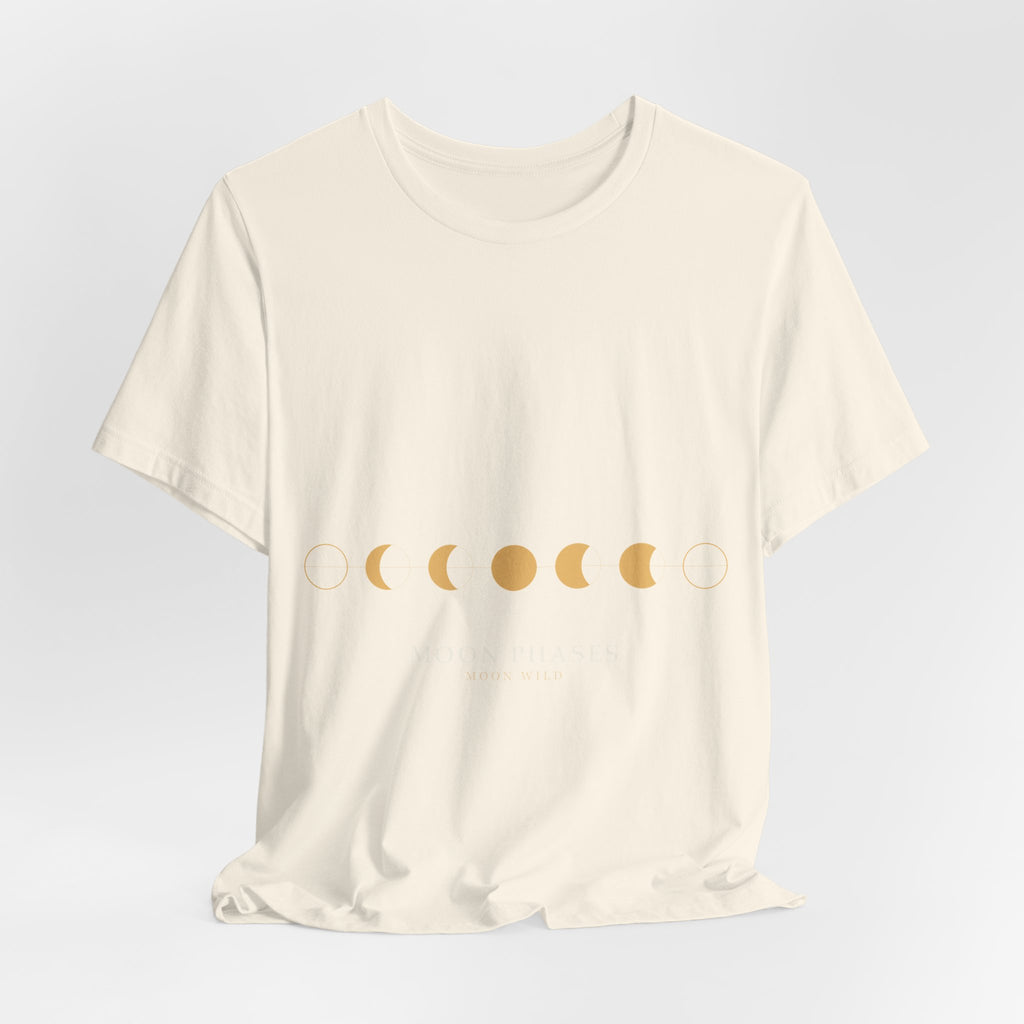 Moon Phases Tee - Minimal Lunar Cycle Graphic