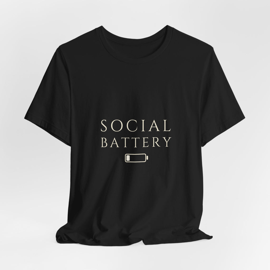 Social Battery Tee - Low Charge Serif | Moon Wild