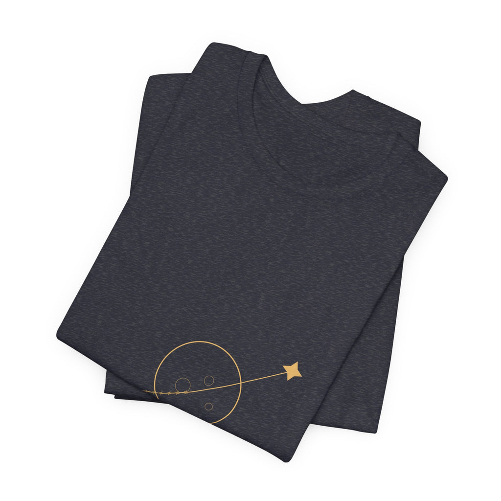 Shoot for the Moon Tee - Minimal Celestial Orbit Graphic