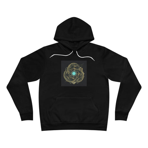 Celestial Spiral Hoodie — Gold Orb Line Art | Moon Wild