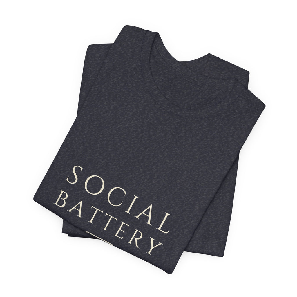 Social Battery Tee - Low Charge Serif | Moon Wild