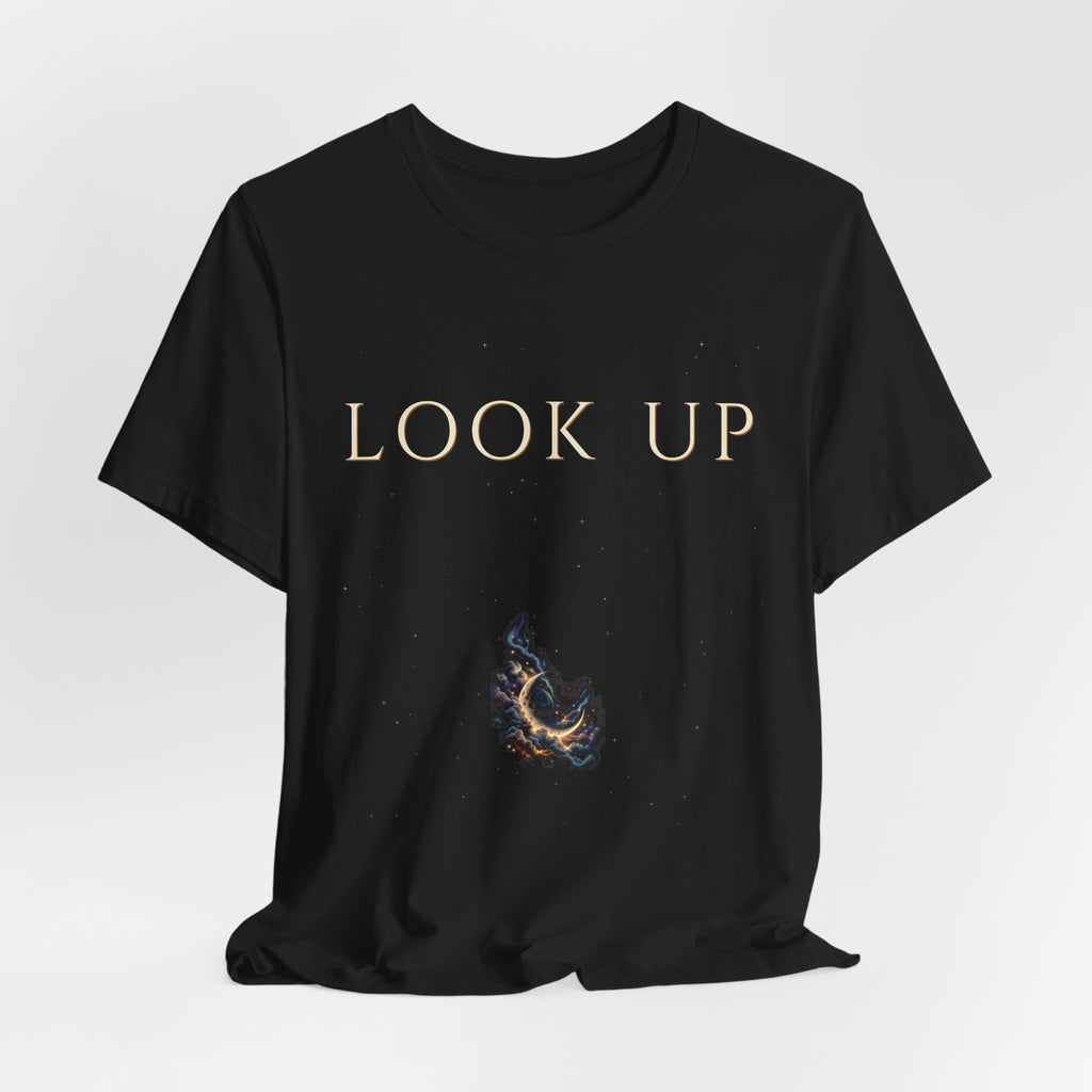 Look Up Tee — Celestial Serif | Moon Wild