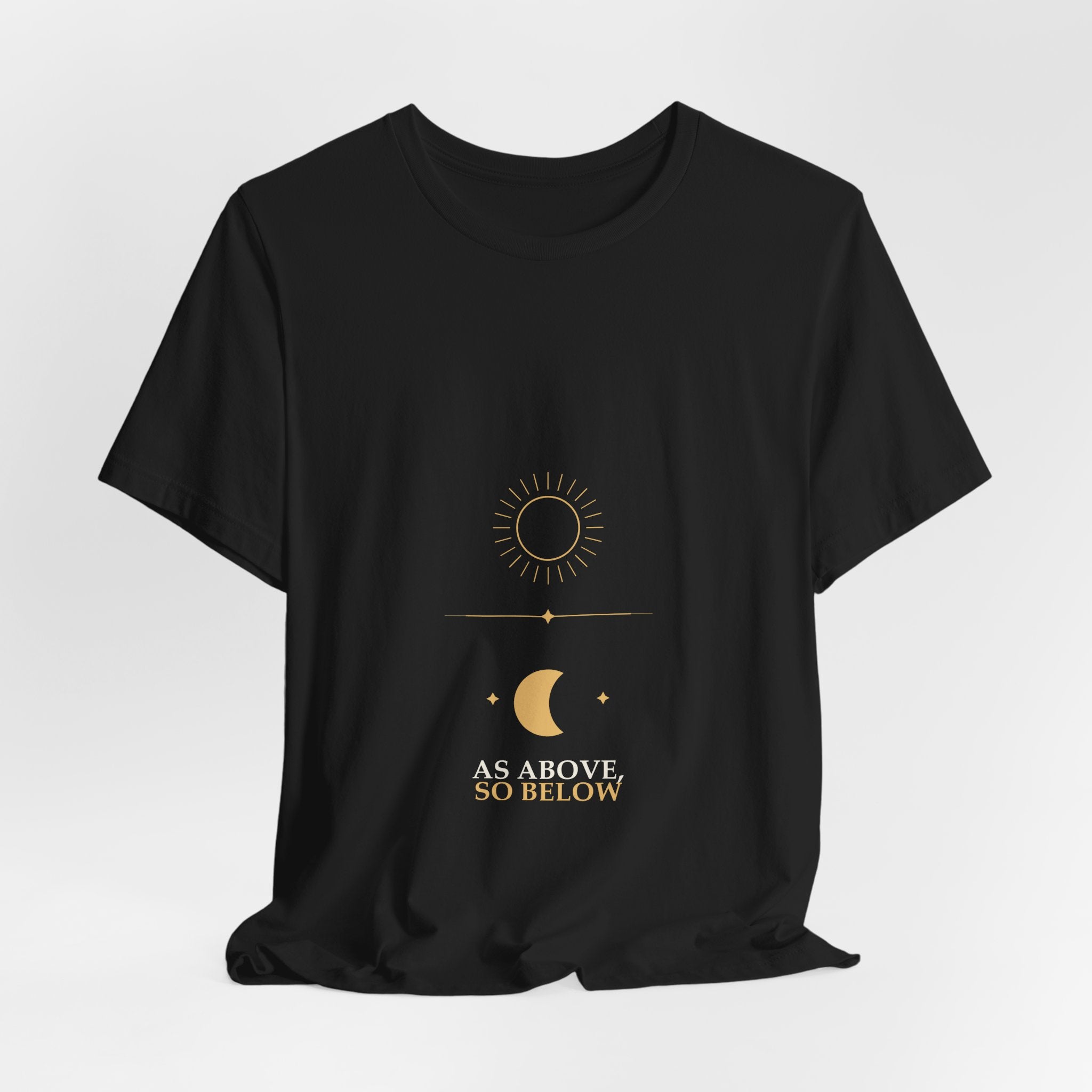 As Above So Below Tee — Celestial Sun & Moon Graphic