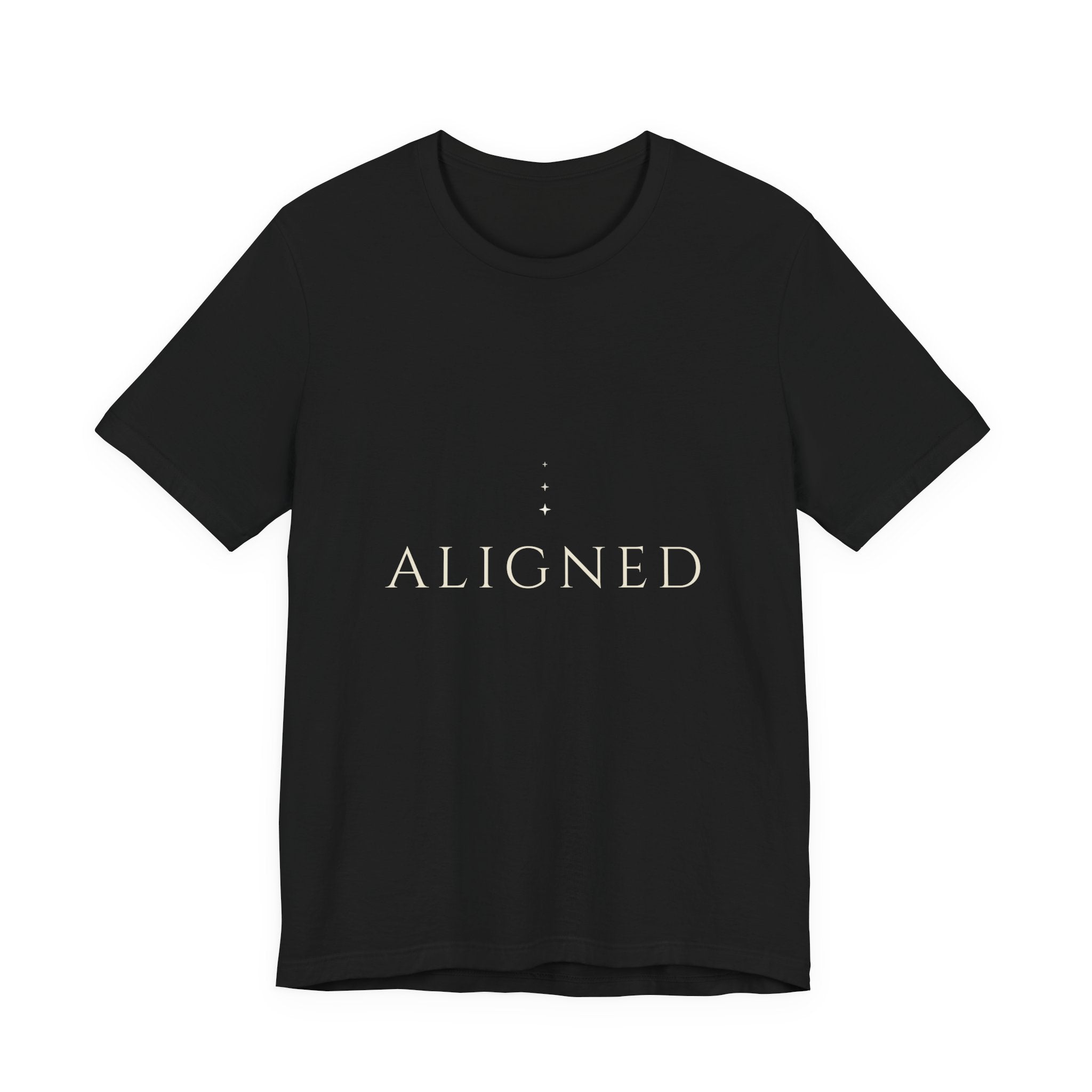 Aligned Tee — Rising Stars Serif | Moon Wild