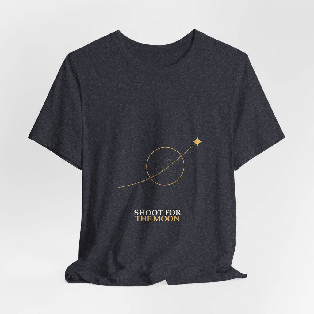 Shoot for the Moon Tee - Minimal Celestial Orbit Graphic