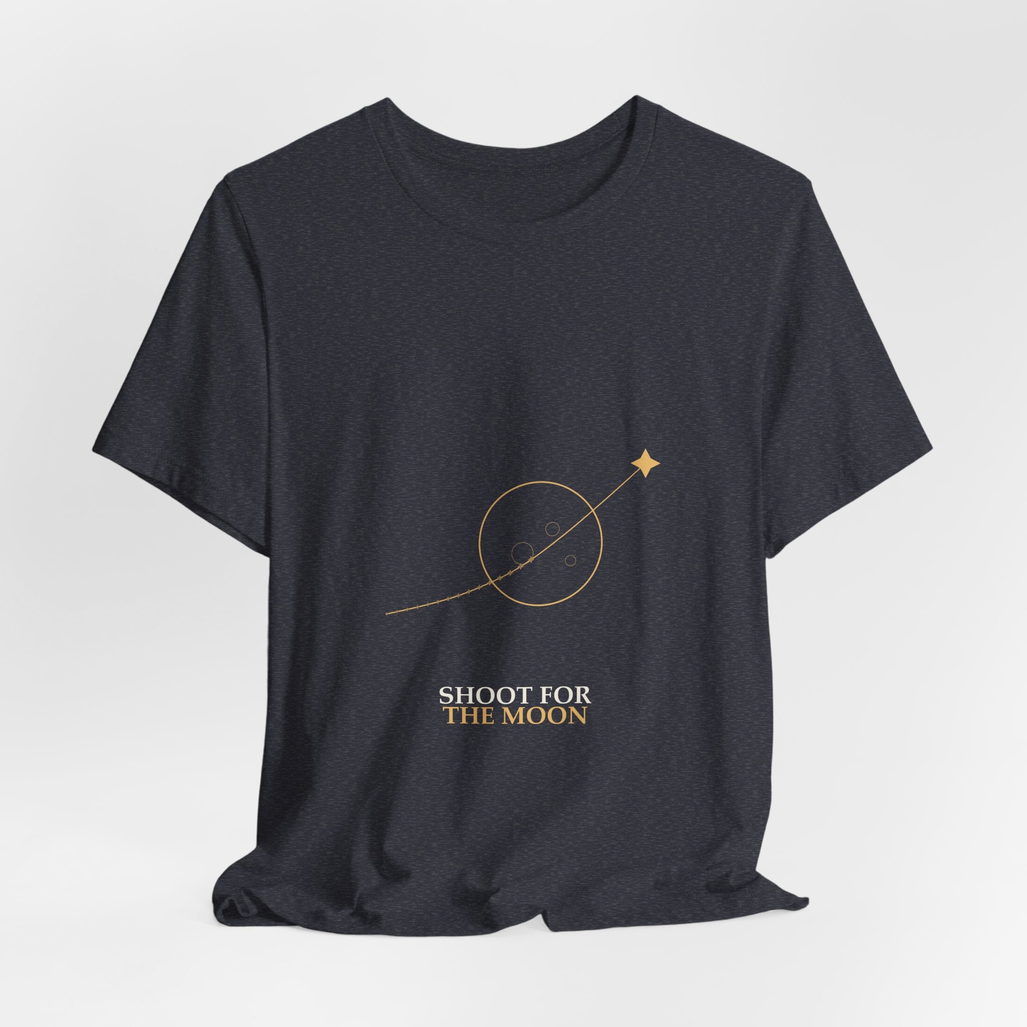Shoot for the Moon Tee - Minimal Celestial Orbit Graphic