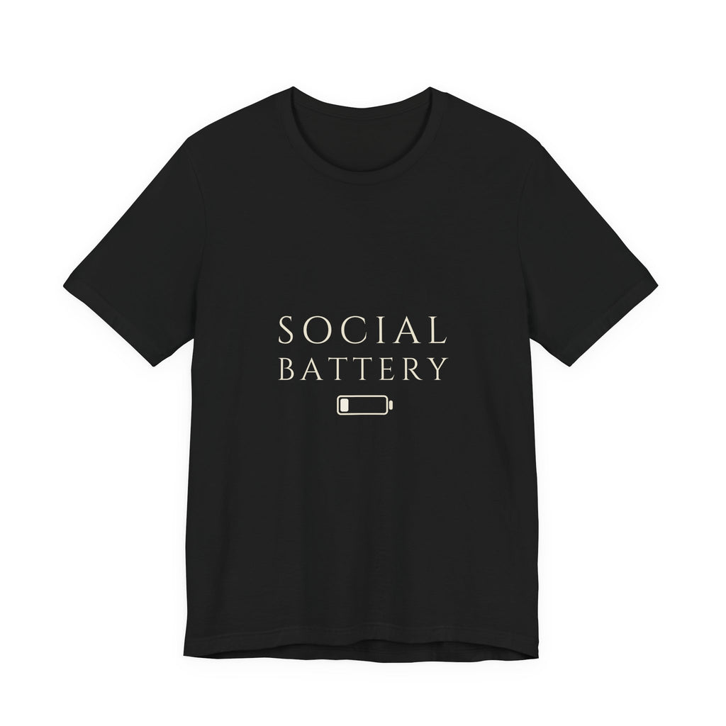 Social Battery Tee - Low Charge Serif | Moon Wild