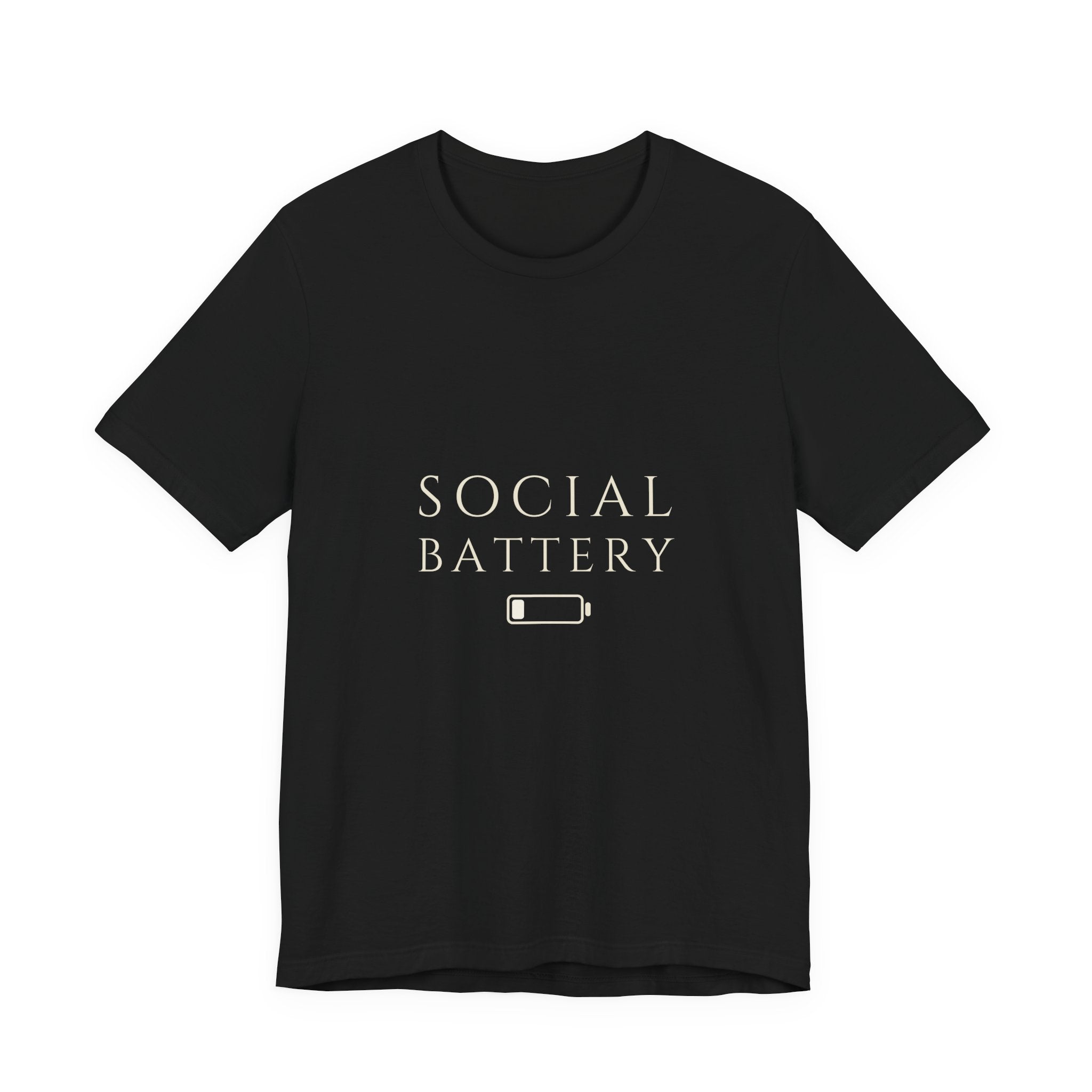 Social Battery Tee - Low Charge Serif | Moon Wild