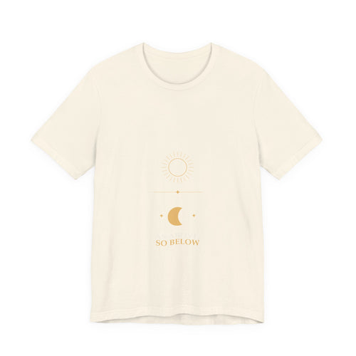As Above So Below Tee — Celestial Sun & Moon Graphic