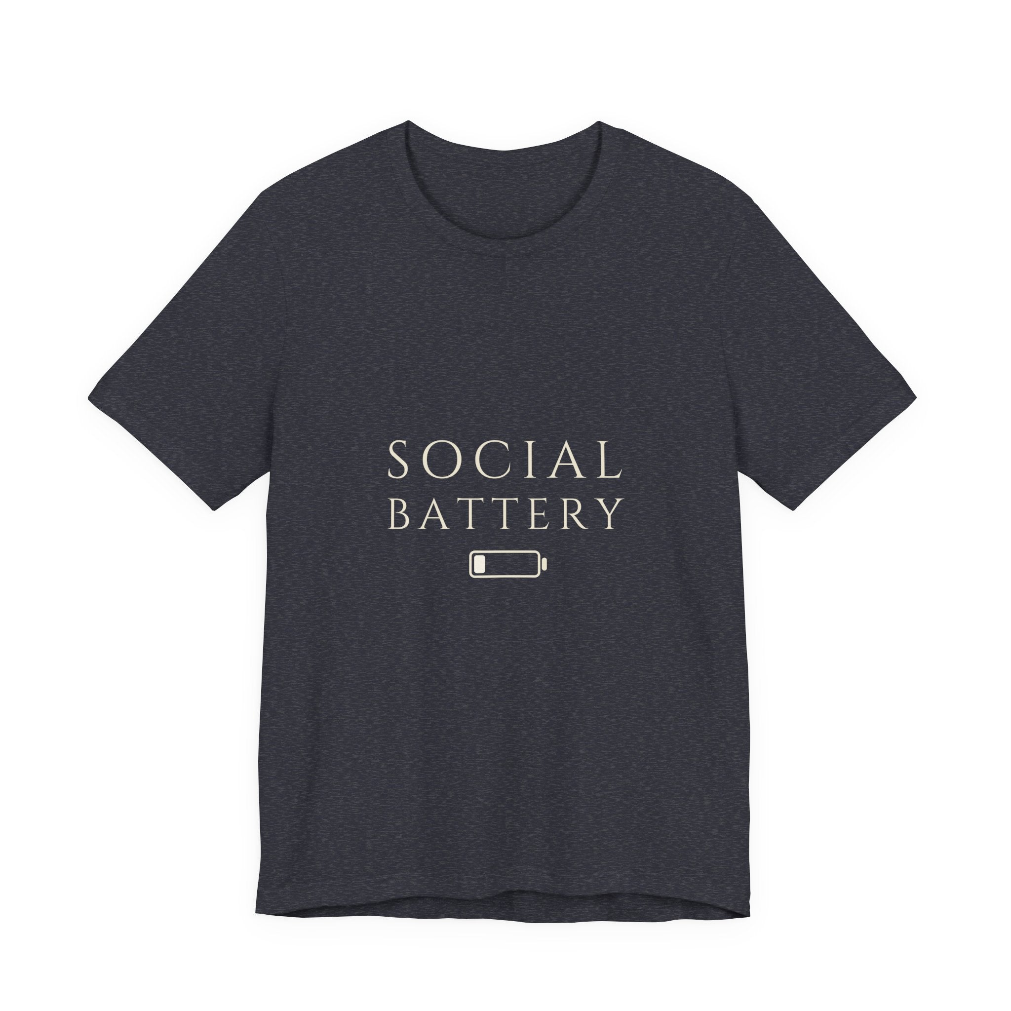 Social Battery Tee - Low Charge Serif | Moon Wild