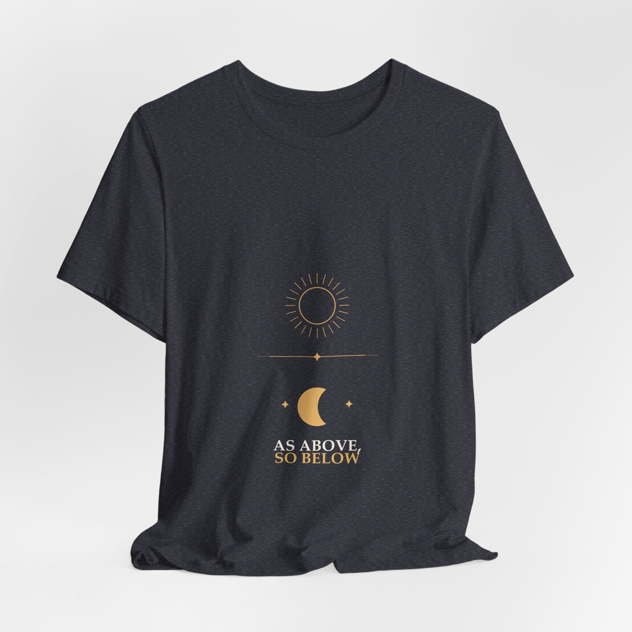 As Above So Below Tee — Celestial Sun & Moon Graphic